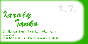 karoly tanko business card